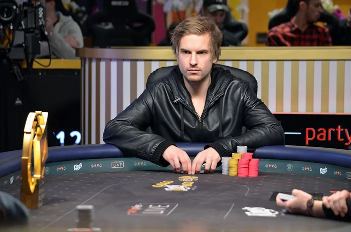 Viktor Blom MILLIONS Germany Final Table Viktor Blom at a partypoker LIVE final table at Kings Casino
