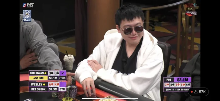 Wesley Fei Tom Dwan 3 Million Dollar Pot HCL Wesley Fei vs Tom Dwan record $3.1 million pot on Hustler Casino Live