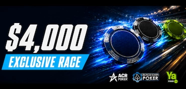 $4,000 WPN Exclusive Race promotional banner with ACR Poker, Black Chip Poker and Ya Poker