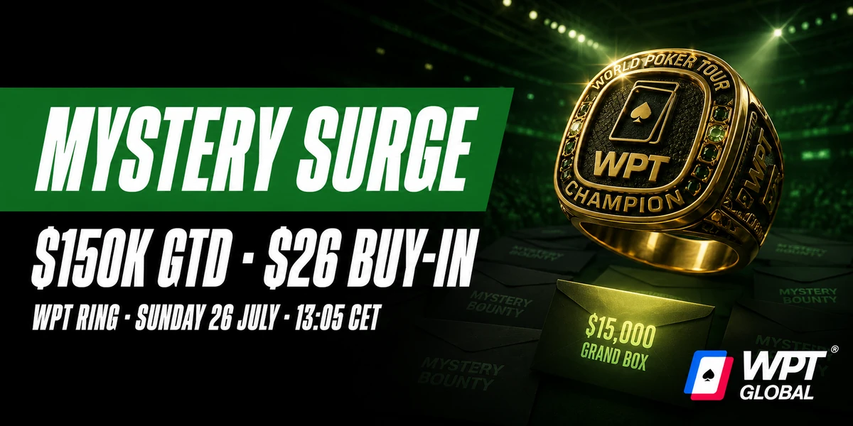 WPT Mystery Surge mystery bounty and Warm Up phase final awarding two WPT Rings on WPT Global this Sunday