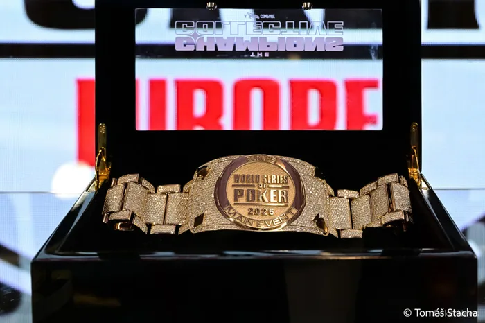WSOP Europe 2026 Main Event bracelet WSOP Europe 2026 Main Event gold bracelet on display in its presentation case