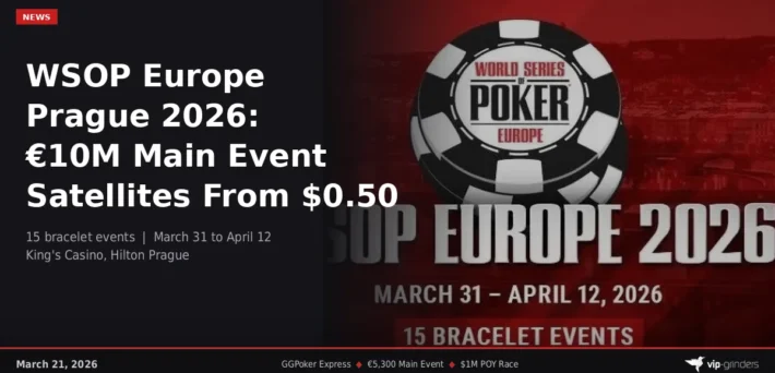 WSOP Europe Prague 2026 guide: 15 bracelet events at King