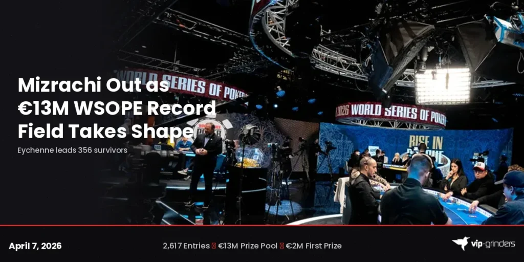 WSOPE Main Event Day 3: Mizrachi eliminated from record-breaking €13M prize pool as Eychenne leads 356 players