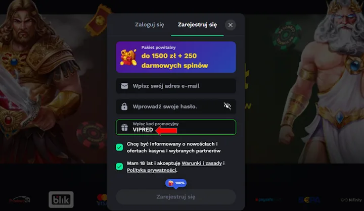 BetOnRed kod promocyjny