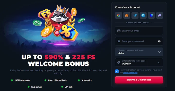betfury promo code VGFURY