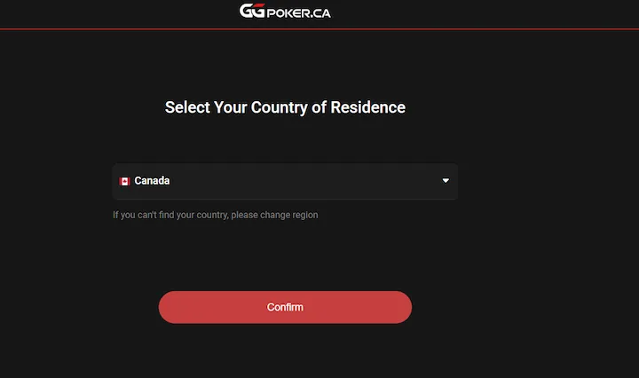ggpoker ontario registration choose country