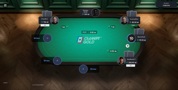ClubWPT Gold table