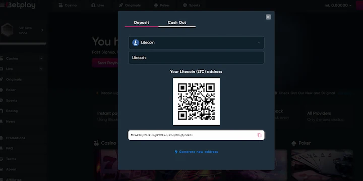 betplay.io deposit with litecoin