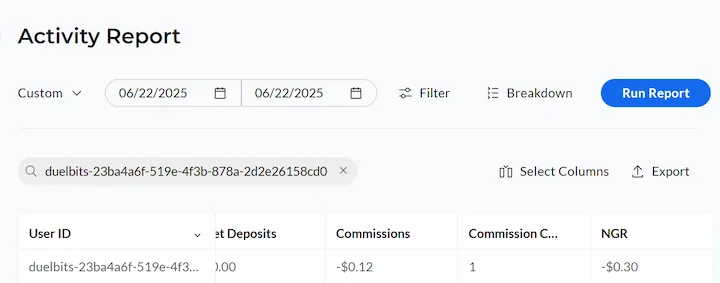 duelbits affiliate backend 22-06