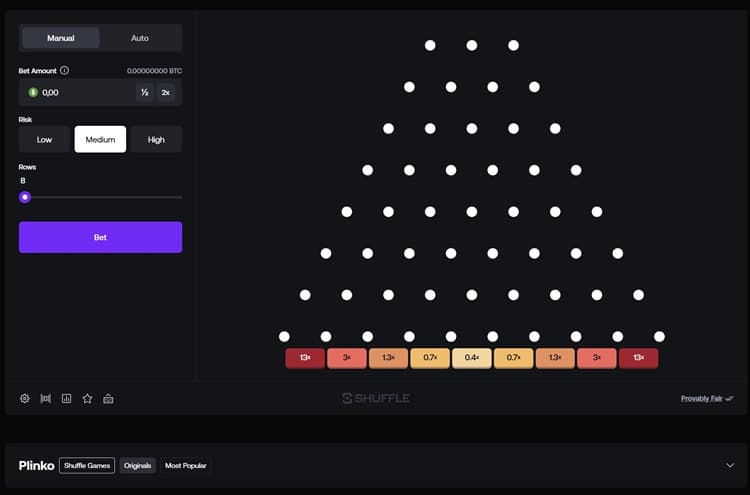 Plinko at Shuffle