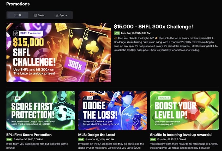 Shuffle Casino Promotions