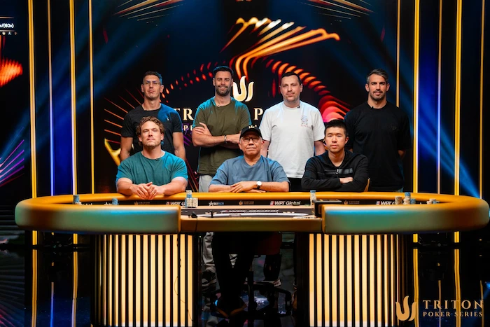 (Clockwise from back left): Gergo Nagy, Robert Cowen, Artur Martirosian, Lautaro Guerra, David Wang, Paul Phua, Alex Foxen.