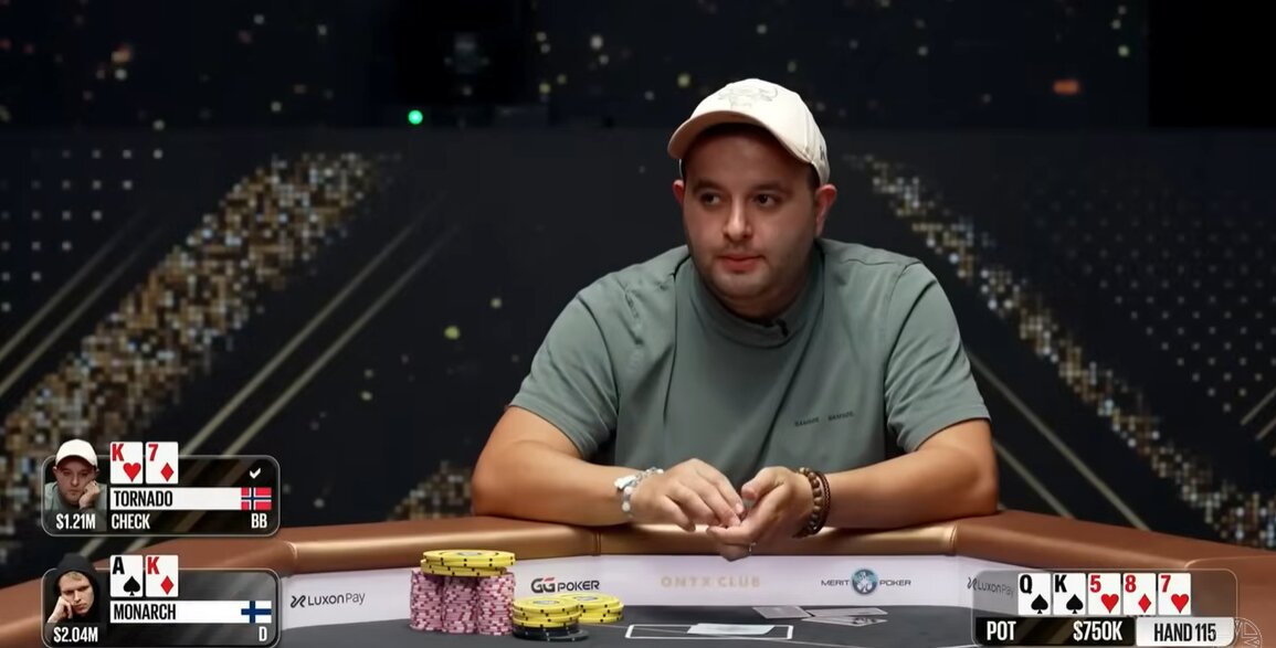 Monarchvstornado Tornado vs Monarch heads up match in a $2m hand