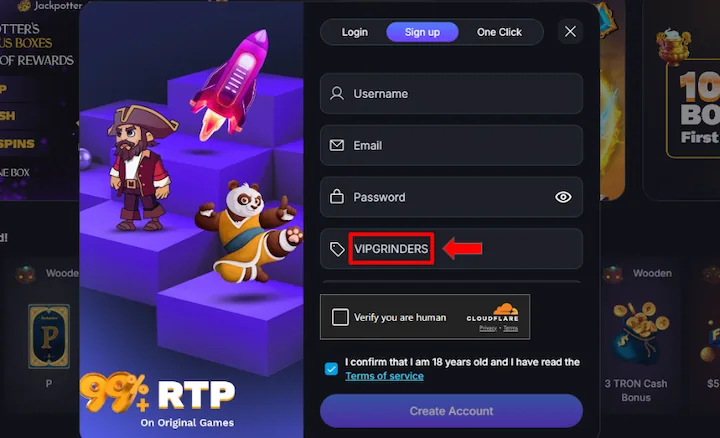 jackpotter promo code VIPGRINDERS
