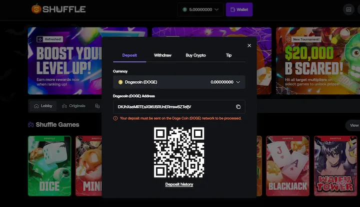 shuffle casino deposit with dogecoin (DOGE) shuffle casino deposit with dogecoin (DOGE)