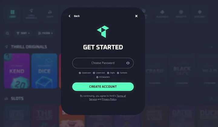 thrill casino registration choose password thrill casino registration choose password