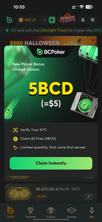 BCPoker no deposit bonus $5 for free BCPoker no deposit bonus $5 for free