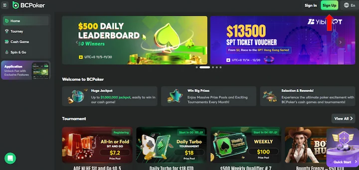 BCPoker open registration form BCPoker open registration form