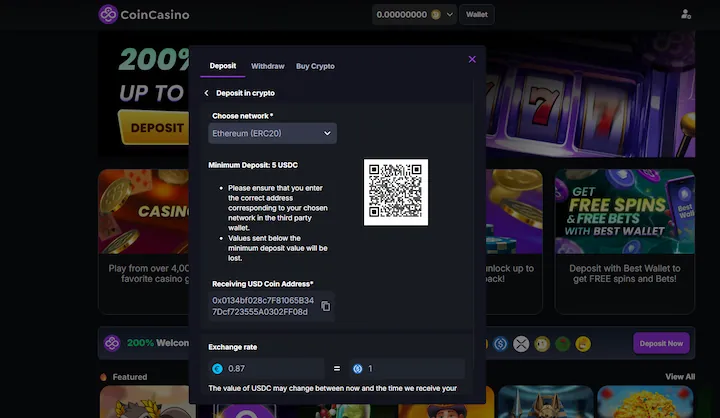 coincasino deposit with USD Coin (USDC) coincasino deposit with USD Coin (USDC)