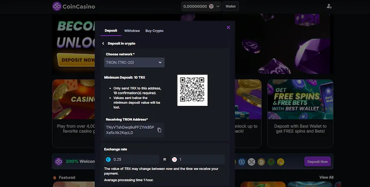 coincasino deposit with tron (TRX) coincasino deposit with tron (TRX)