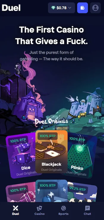 duel casino mobile app