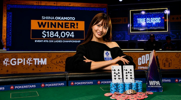 Shiina Okamoto WSOP Ladies Champion Shiina Okamoto, the first player to win back-to-back WSOP Ladies Championships in 2024 and 2025
