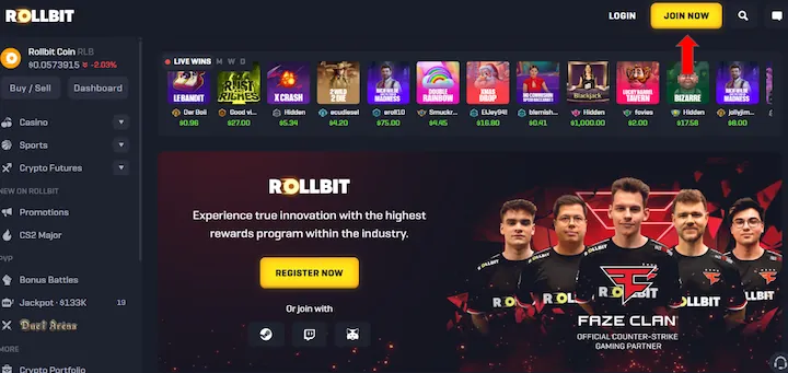 Rollbit open registration form Rollbit open registration form