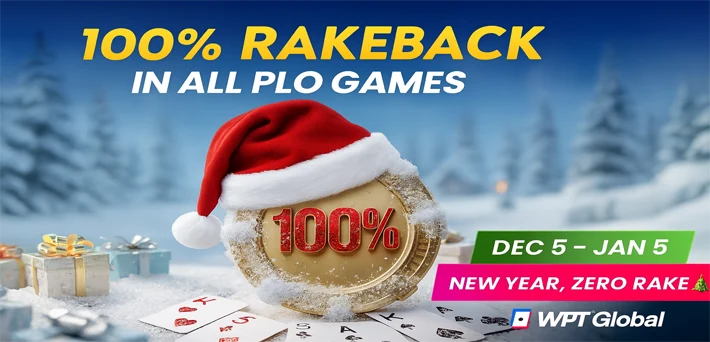 WPT Global 100 rakeback in all plo games