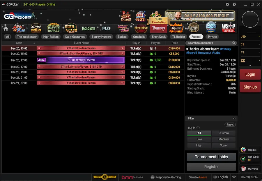 how to find freerolls on GGPoker