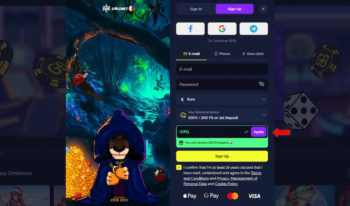 Goldbet registration with promo code VIPG Goldbet registration with promo code VIPG