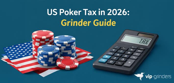 Poker chips and calculator with title US Poker Tax in 2026 Grinder Guide
