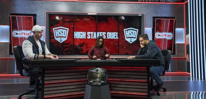 Matt Berkey and Jared Bleznick face off at the High Stakes Duel 6 table on PokerGO