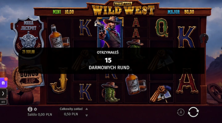 HellSpin bonus bez depozytu 15 darmowych rund saldo zero Slot Wild West TRUEWAYS w HellSpin z komunikatem Otrzymałeś 15 darmowych rund, saldem 0,00 PLN i całkowitym zakładem 0,50 PLN po rejestracji z kodem VIPGRINDERS