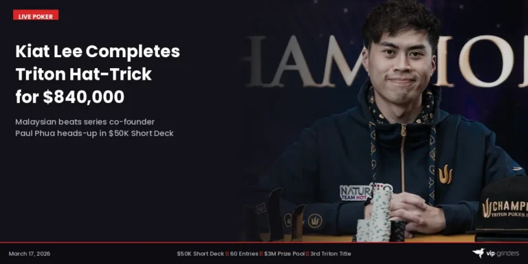 Kiat Lee Completes Triton Hat-Trick With $840,000 Short Deck Win in Jeju