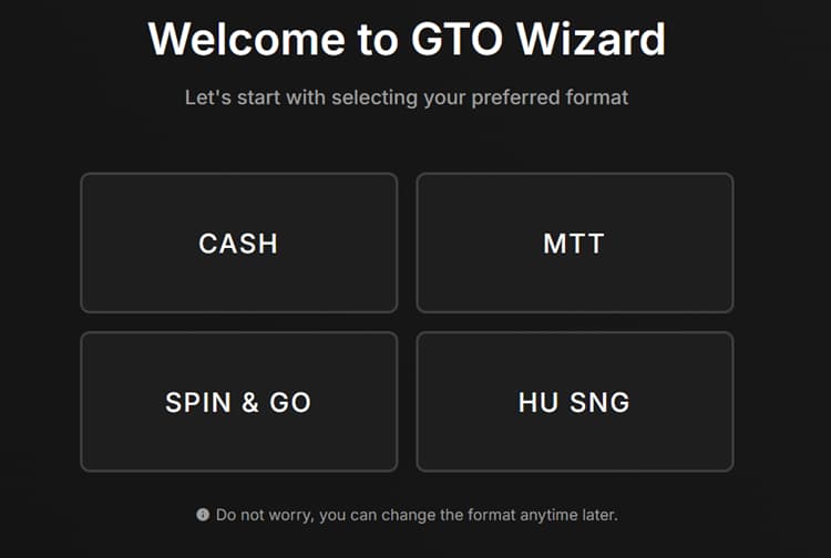 Choosing GTO Wizard Format