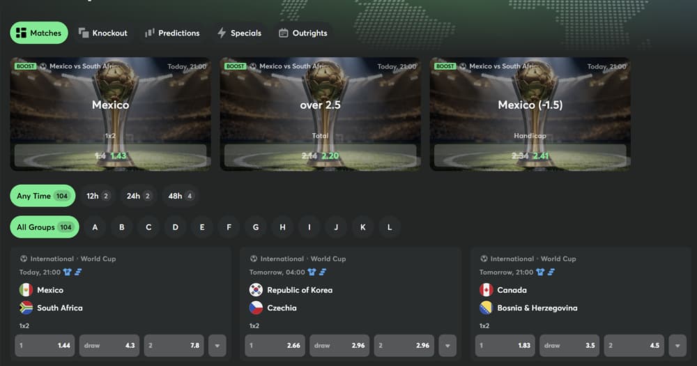 BCGame Prematch World Cup Betting Markets BCGame Prematch World Cup Betting Markets