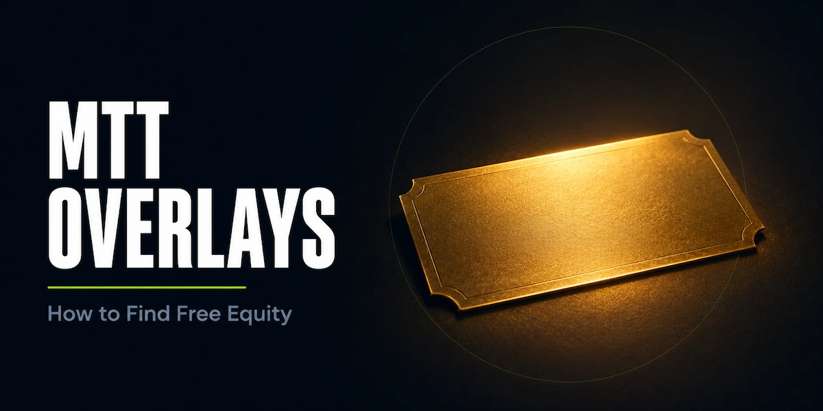 MTT Overlay Strategy MTT overlay strategy featured image showing a single glowing golden ticket on a dark surface, representing the extra prize pool value that tournament overlays provide to every player in the field