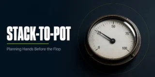 Stack-to-Pot Ratio SPR guide featured image showing a vintage analog pressure gauge with a brass housing and numbered dial on a dark surface, representing the single number that determines whether to commit your stack or slow down in poker