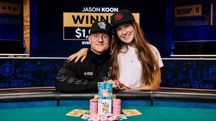Jason Koon and Bianca Koon WSOP Bracelet Win Jason Koon and his wife Bianca Koon celebrating a WSOP bracelet win, with $73.3 million in career poker earnings