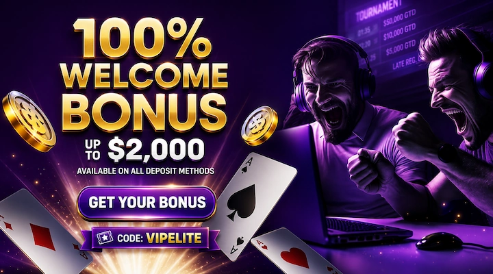 ACR Poker welcome bonus 100% up to $2,000 with code VIPELITE ACR Poker 100% welcome bonus up to $2,000 available on all deposit methods with code VIPELITE