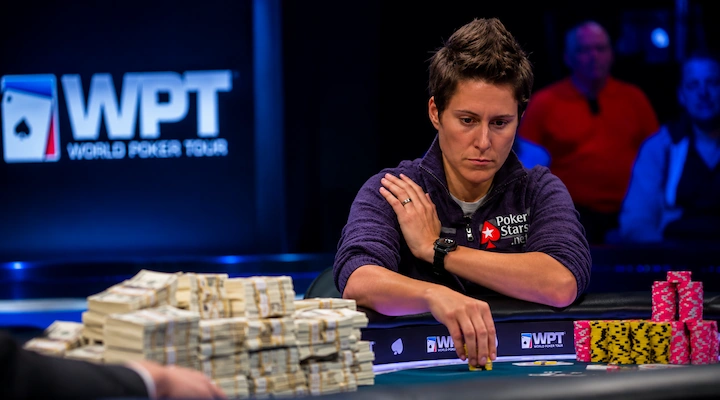 Vanessa Selbst competing at a WPT final table, the only woman in history to reach number one on the Global Poker Index